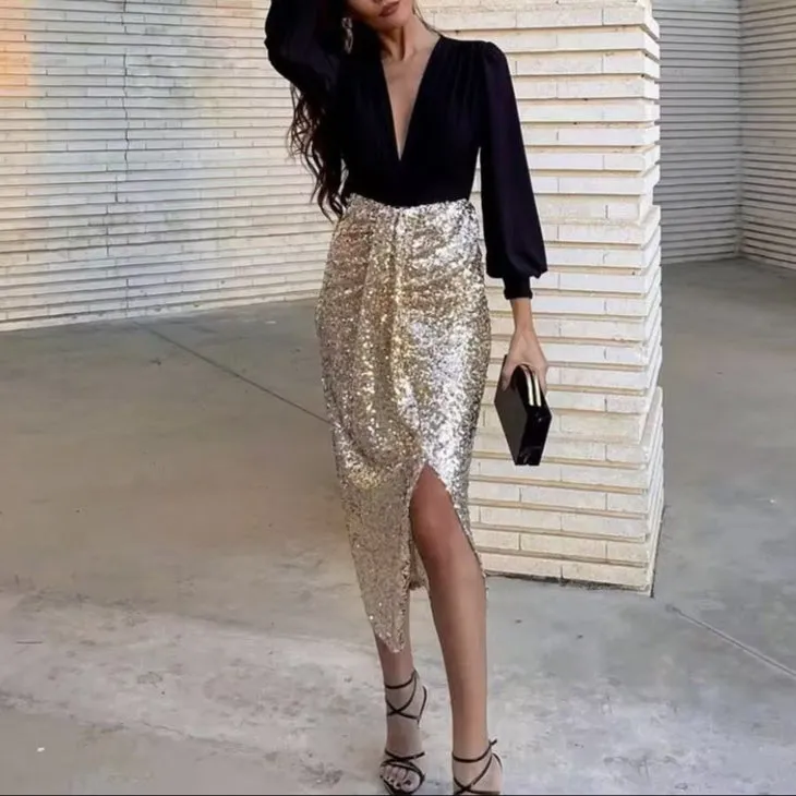 Fashion Slimming Sequins Skirt