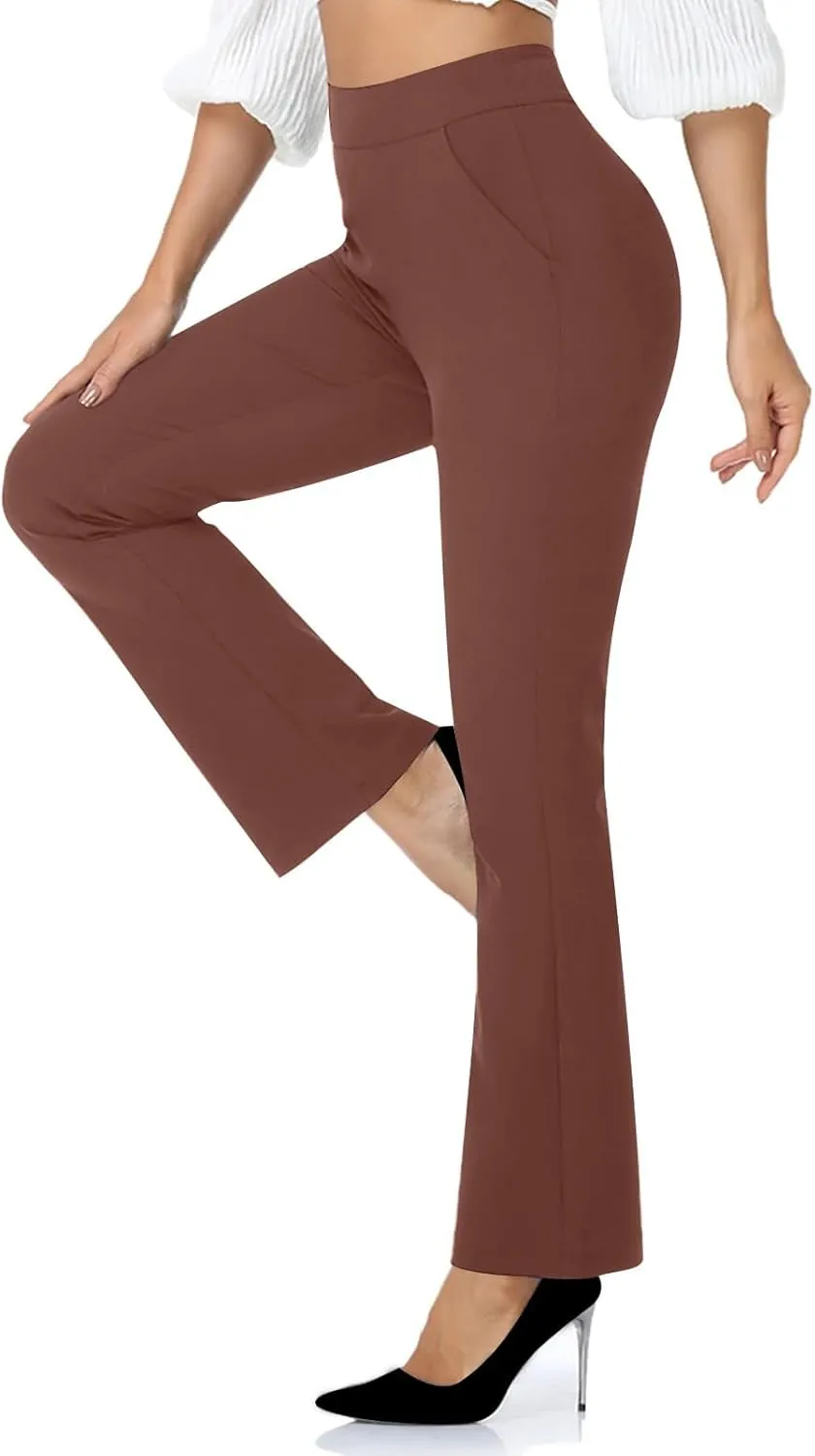 Flare Yoga Pants for Women Dressy Pants Business Casual Pants Work Office Pants High Waist Athletic Workout Leggings