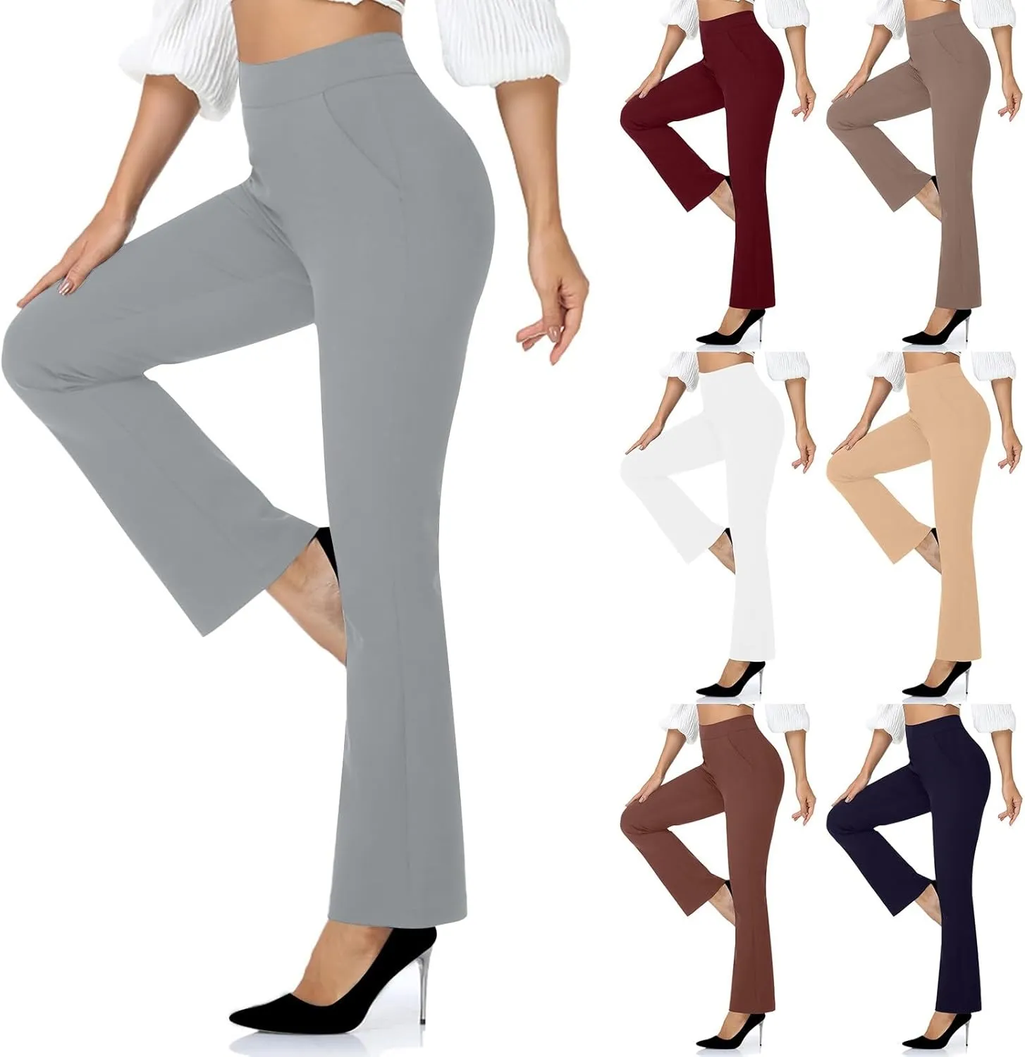 Flare Yoga Pants for Women Dressy Pants Business Casual Pants Work Office Pants High Waist Athletic Workout Leggings