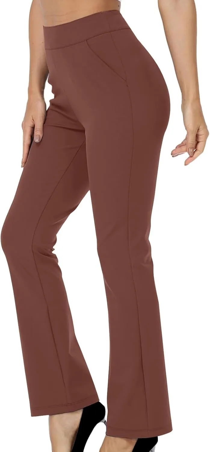 Flare Yoga Pants for Women Dressy Pants Business Casual Pants Work Office Pants High Waist Athletic Workout Leggings