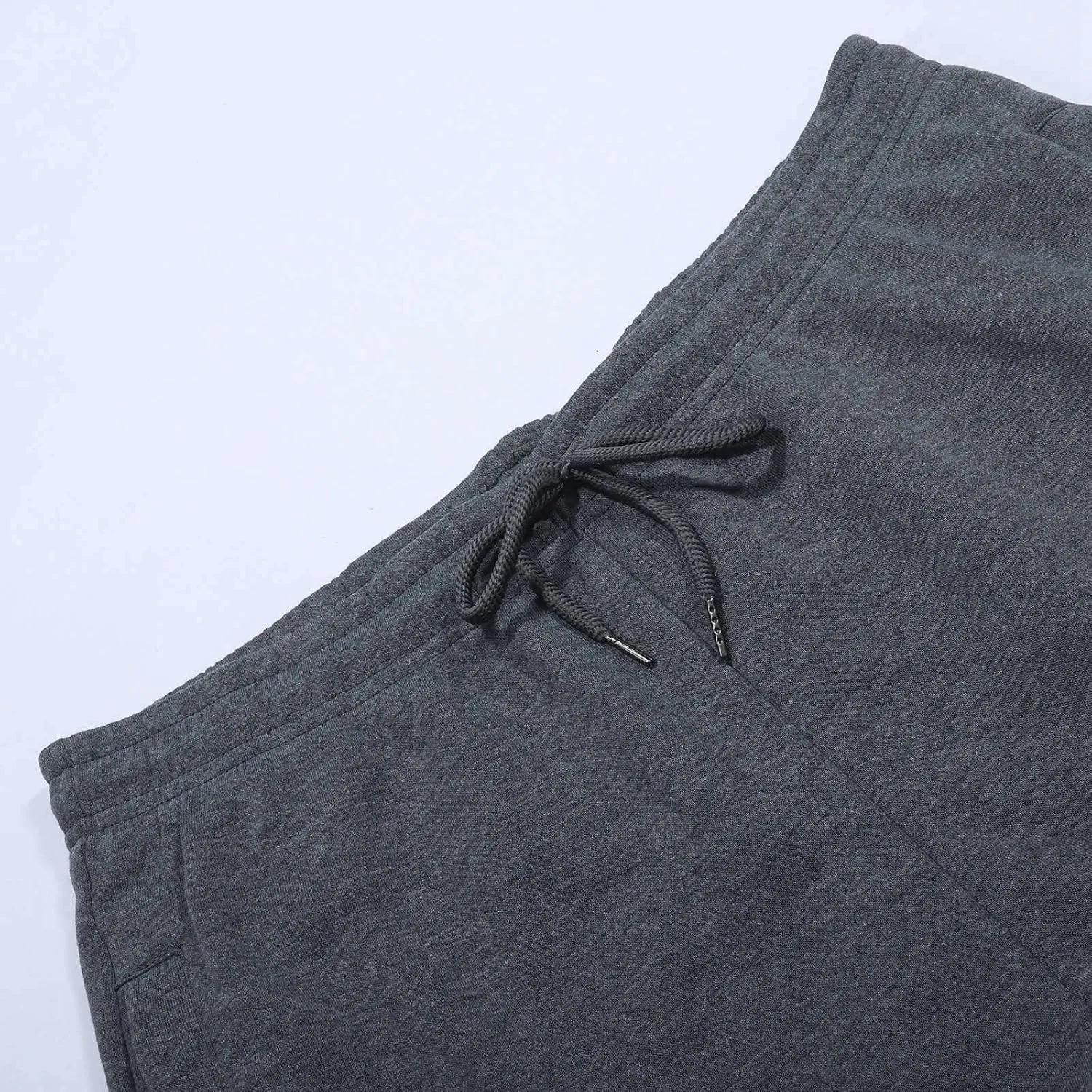 Fleece Cargo Sweatpants for Men Big and Tall Loose Fit Elastic Waist Casual Pants Lightweight Comfy Drawstring Athletic Pants