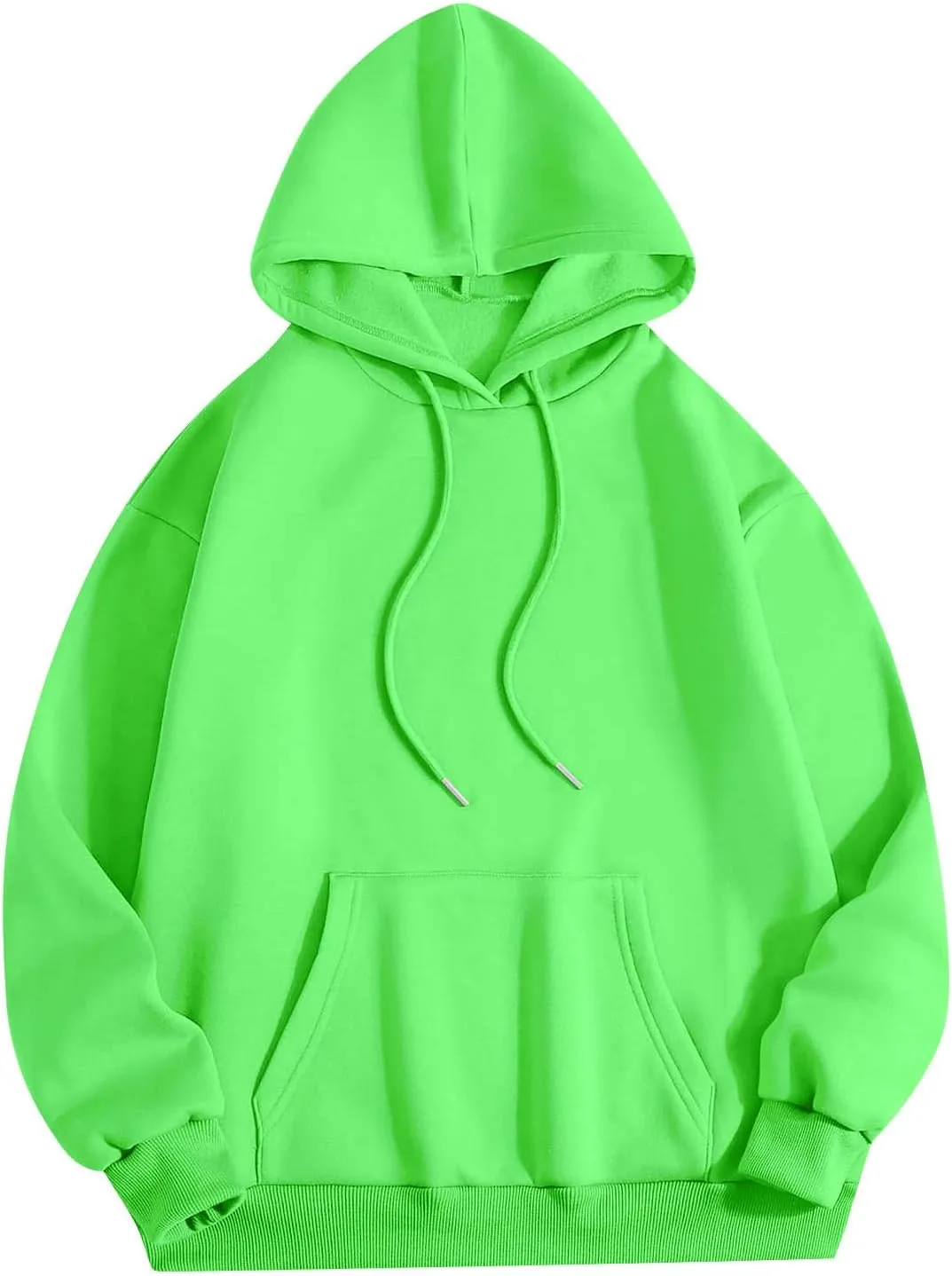 Fleece Hoodie Women Thick Soft Drawstring Oversized Sweatshirt Casual Plain Long Sleeve Pullover Tops with Pockets