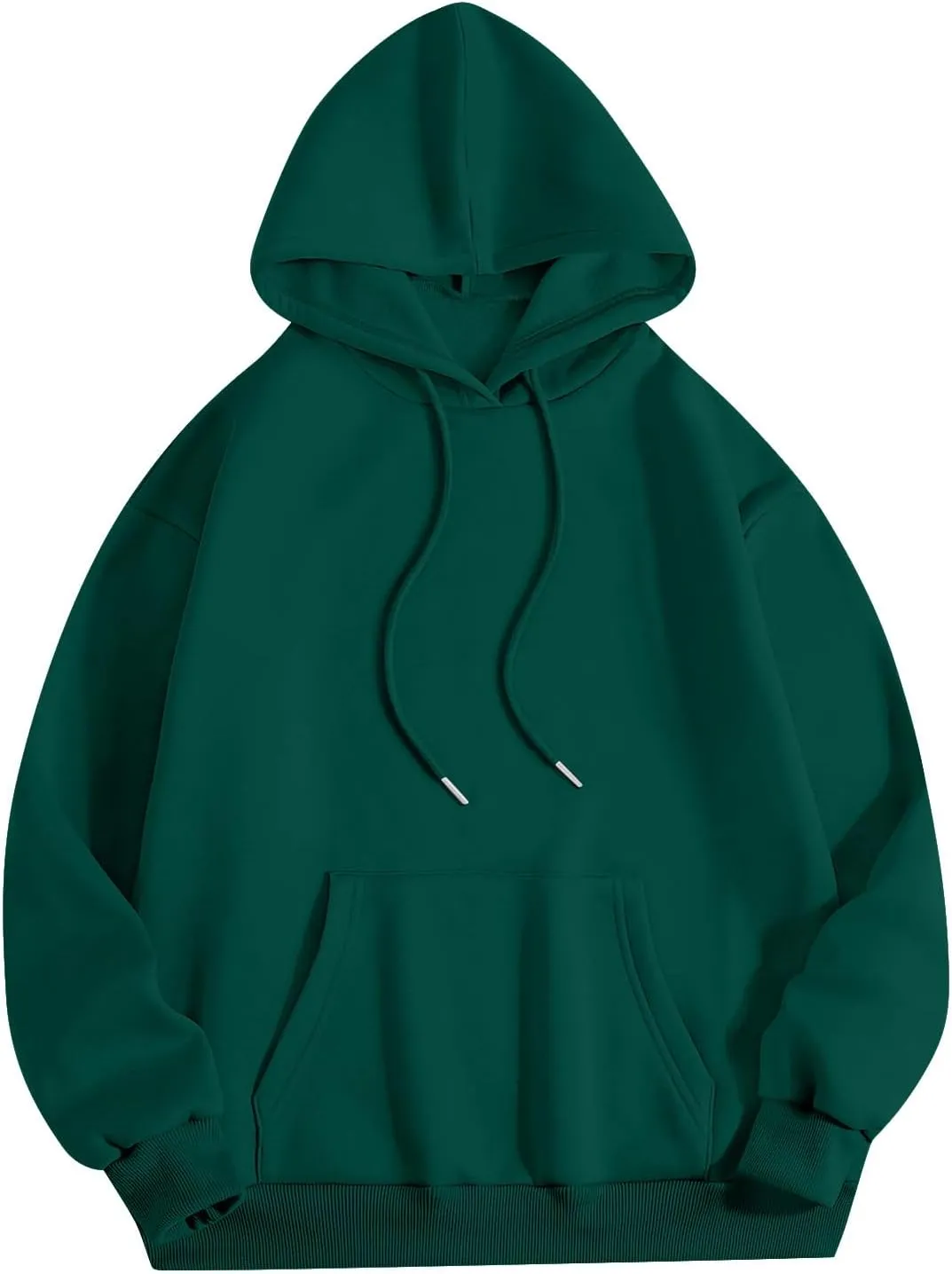 Fleece Hoodie Women Thick Soft Drawstring Oversized Sweatshirt Casual Plain Long Sleeve Pullover Tops with Pockets