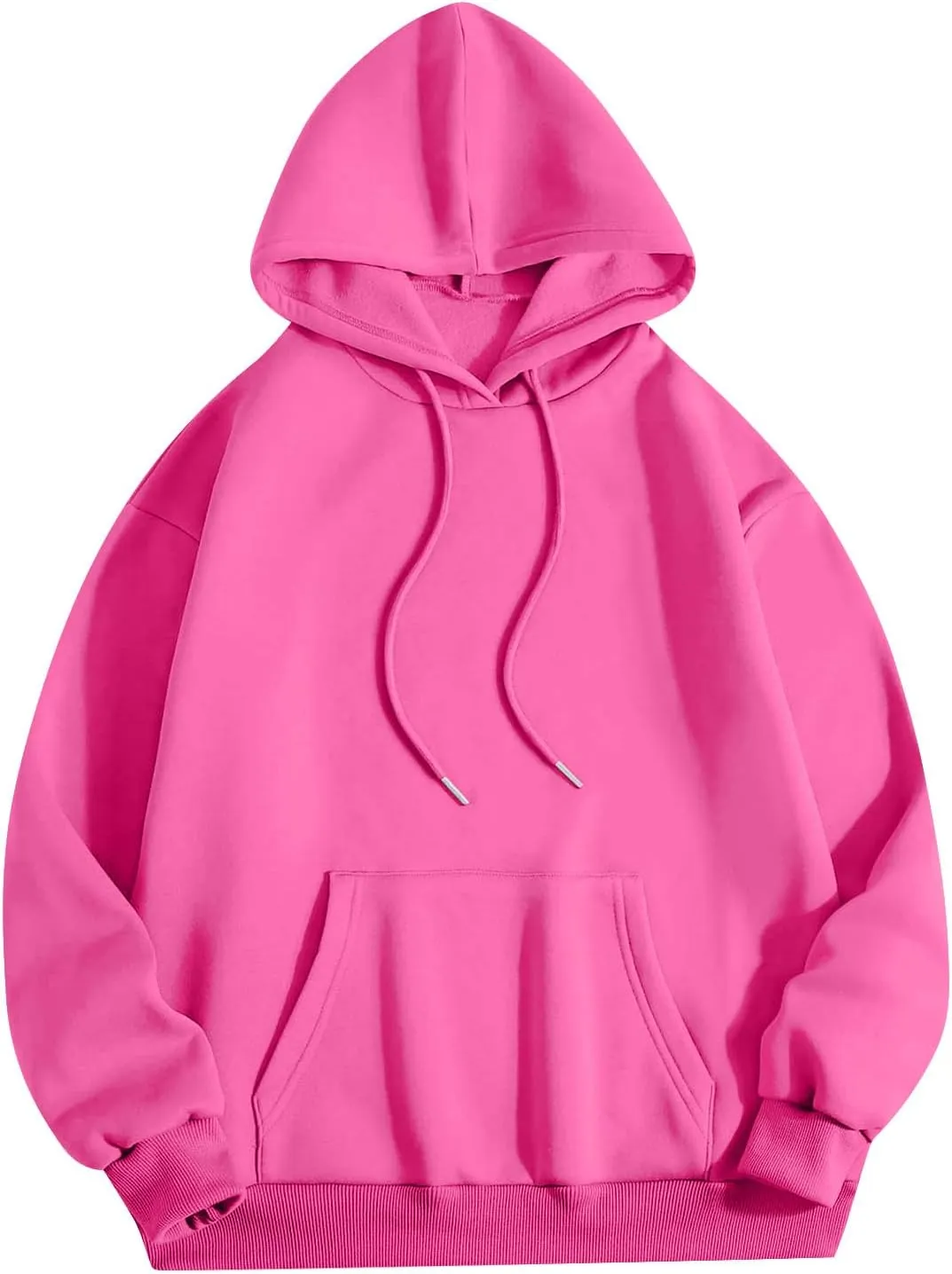 Fleece Hoodie Women Thick Soft Drawstring Oversized Sweatshirt Casual Plain Long Sleeve Pullover Tops with Pockets