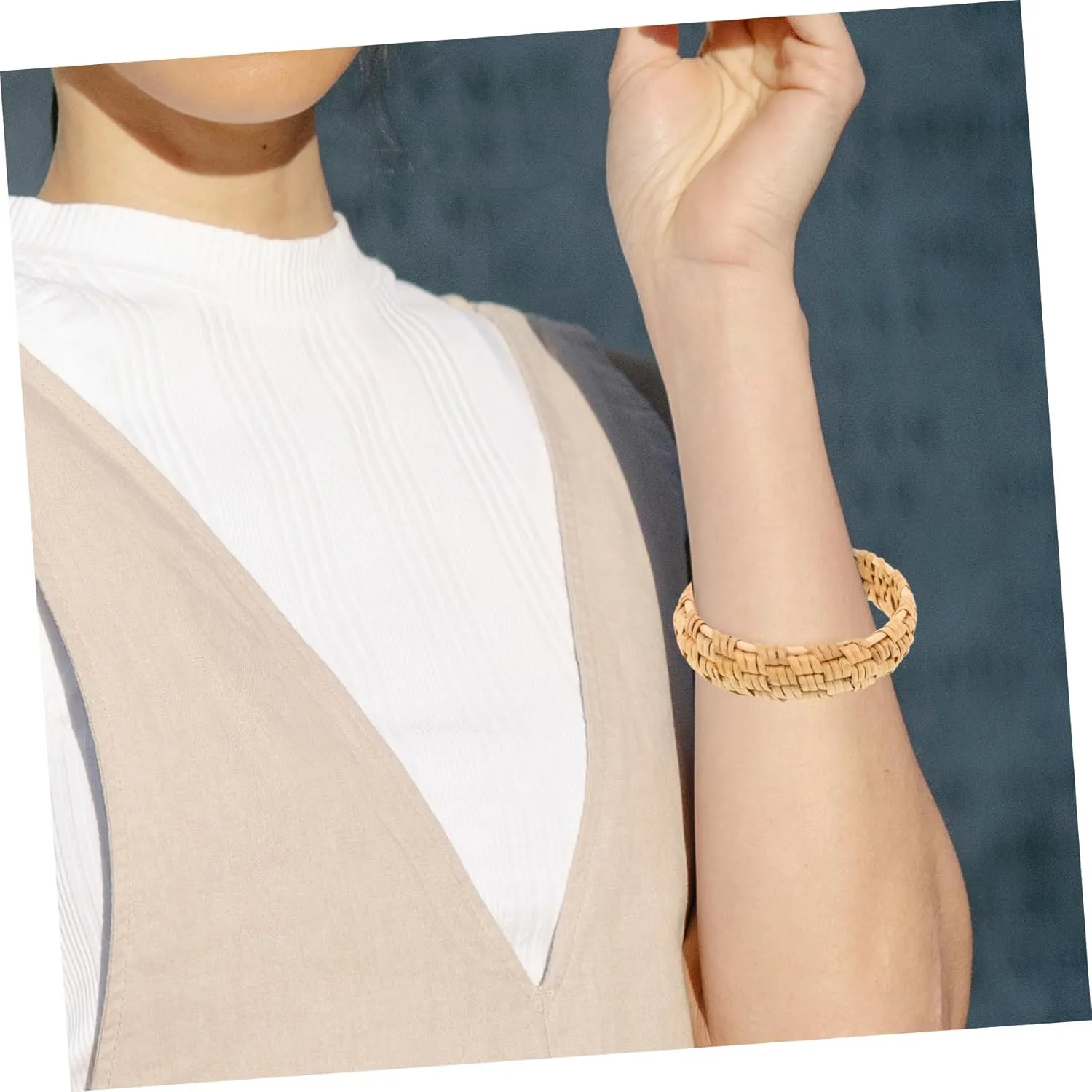 GALPADA Rattan Bracelet Handmade Bracelets Bracelets Women Ethnic Bracelet Round Bracelet Woven Bracelets Bangle