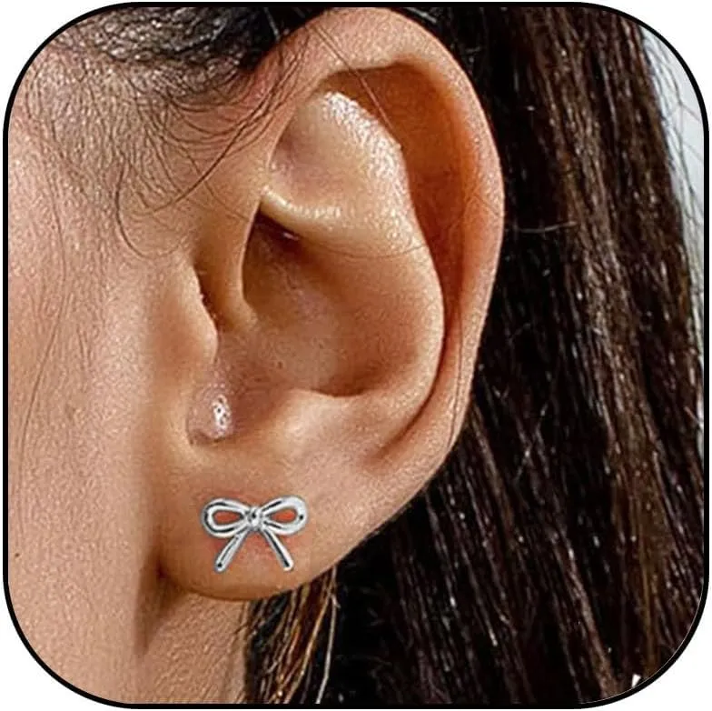 Gold Bow Studs Earrings for Women Dainty Ribbon Bow Knot Stud Earrings Cute Small Bow Earromgs Bow Earrings Birthday Party Jewelry Gift for Women