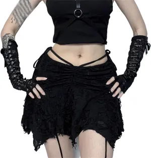 Gothic Skirts for Women Punk Rave Y2k Emo Fairy Grunge Goth Steampunk