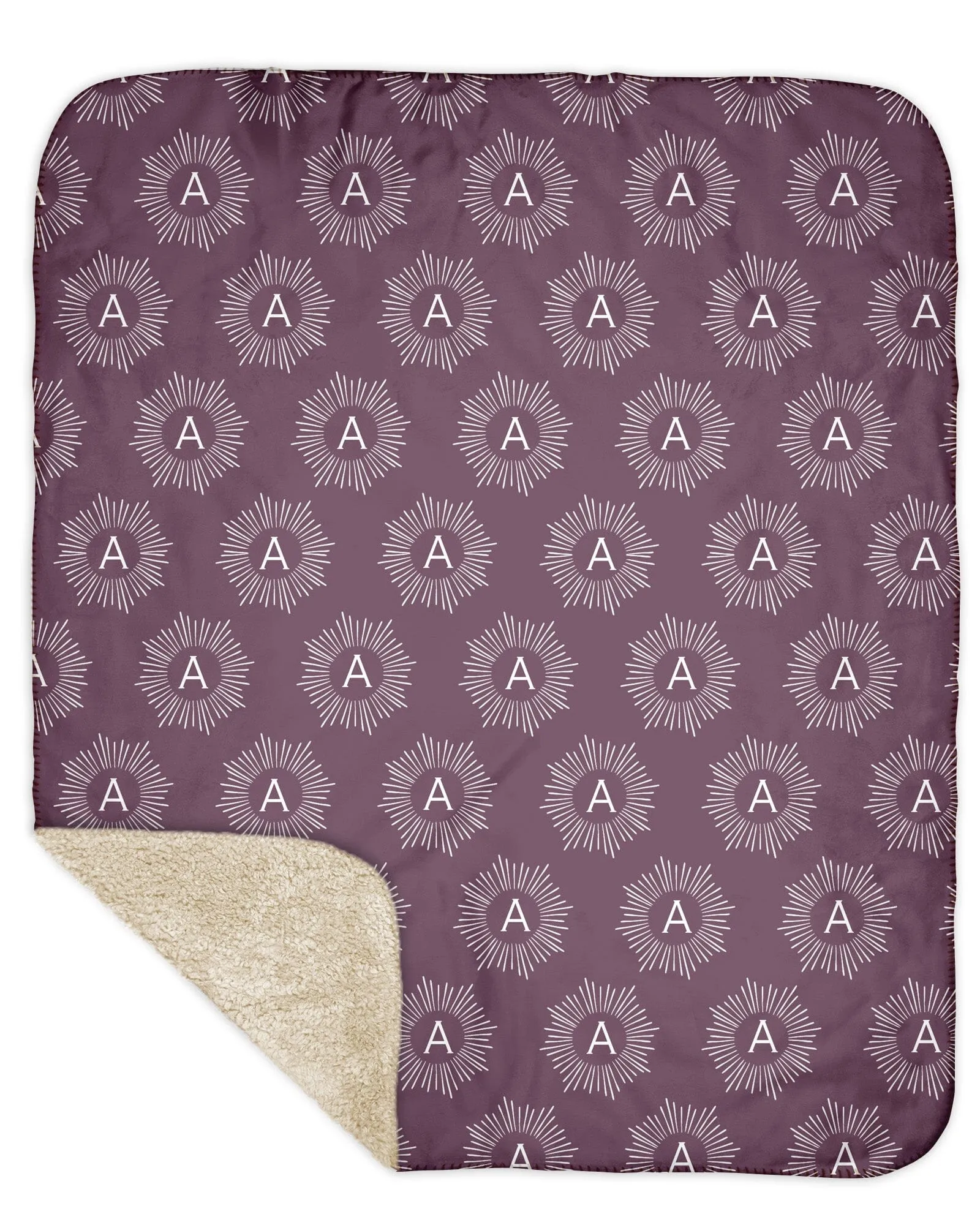 H3XHB Sherpa Back Sunburst Monogram Blanket