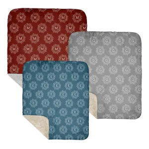 H3XHB Sherpa Back Sunburst Monogram Blanket