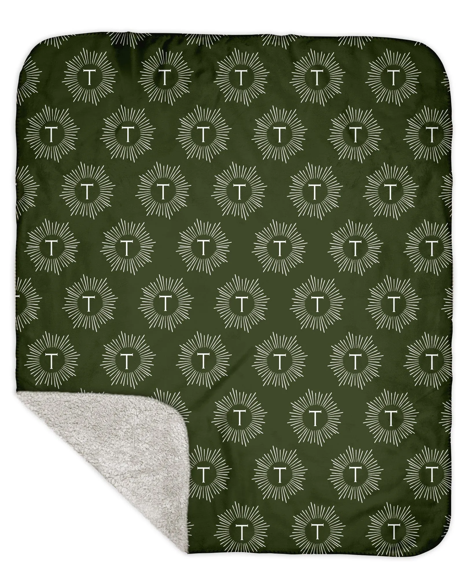 H3XHB Sherpa Back Sunburst Monogram Blanket