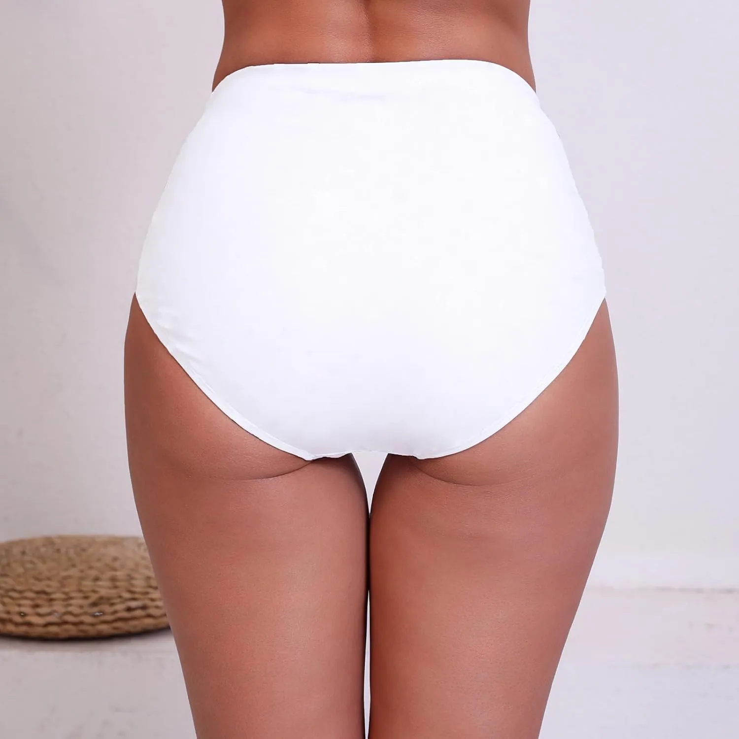 Halcurt Women's High Waisted Swim Bottoms Swimsuit Full Coverage Bikini Bottoms