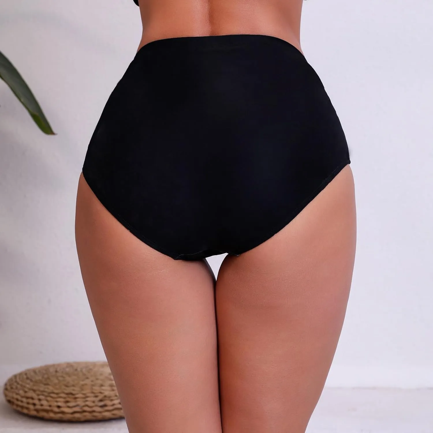 Halcurt Women's High Waisted Swim Bottoms Swimsuit Full Coverage Bikini Bottoms