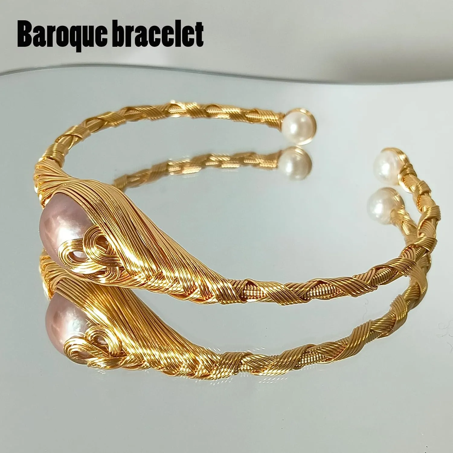 Handcrafted Baroque Bracelet- pearl bracelets for women gold-Women's Bracelets Fashionable Cute Pearl Bracelets
