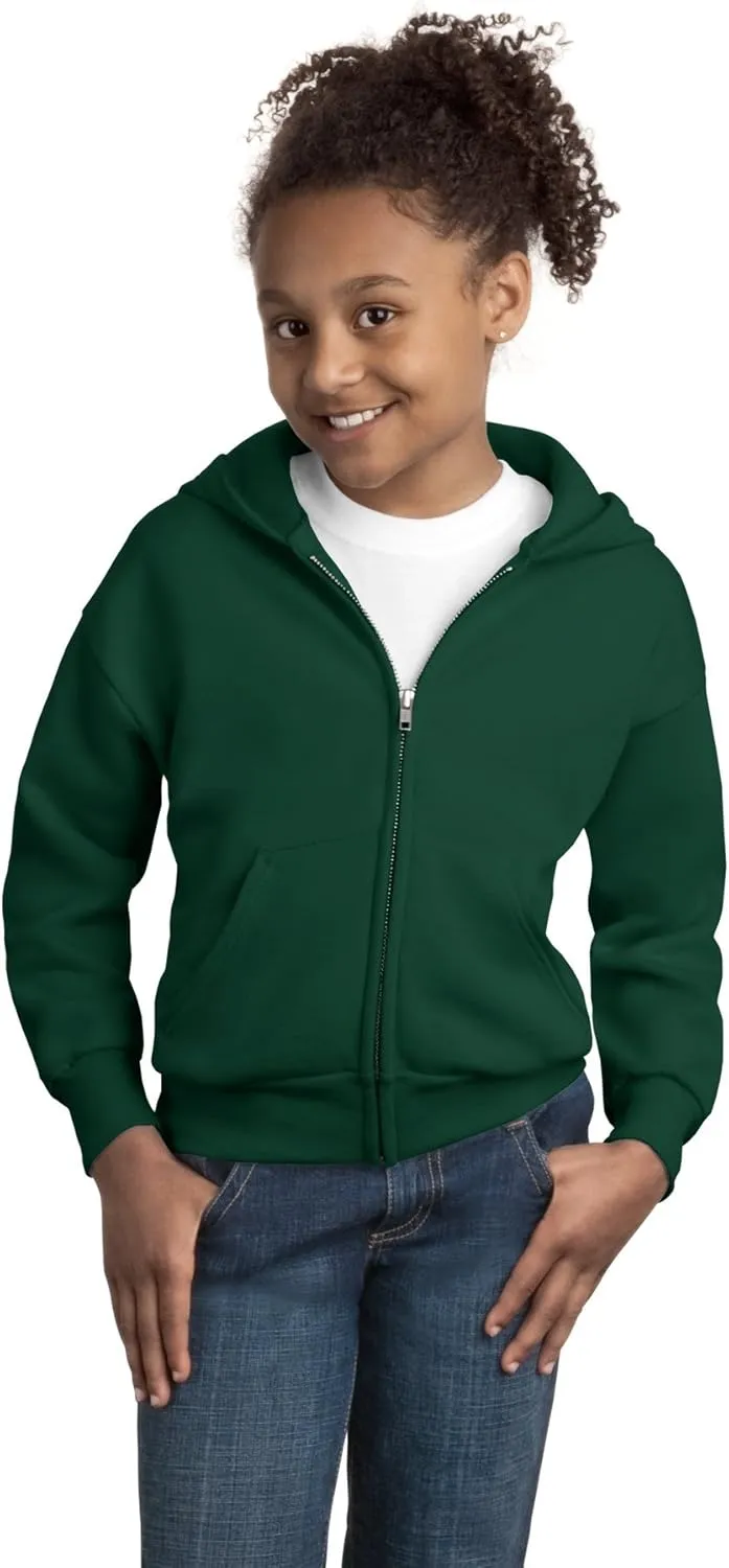Hanes Boys' EcoSmart Fleece Jacket, Hooded Jacket for Boys, Soft Full Zip Jacket