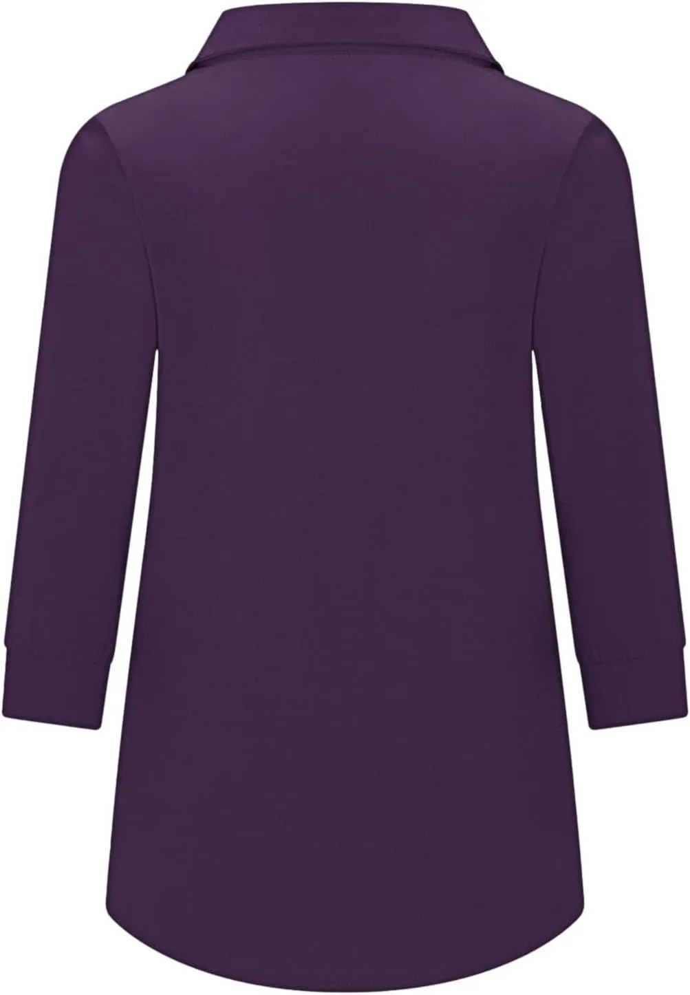 HGps8w 3/4 Length Sleeve Tops for Women Dressy Casual Lapel Collar V Neck Tunic Blouse Solid Loose Comfy Tee Shirts