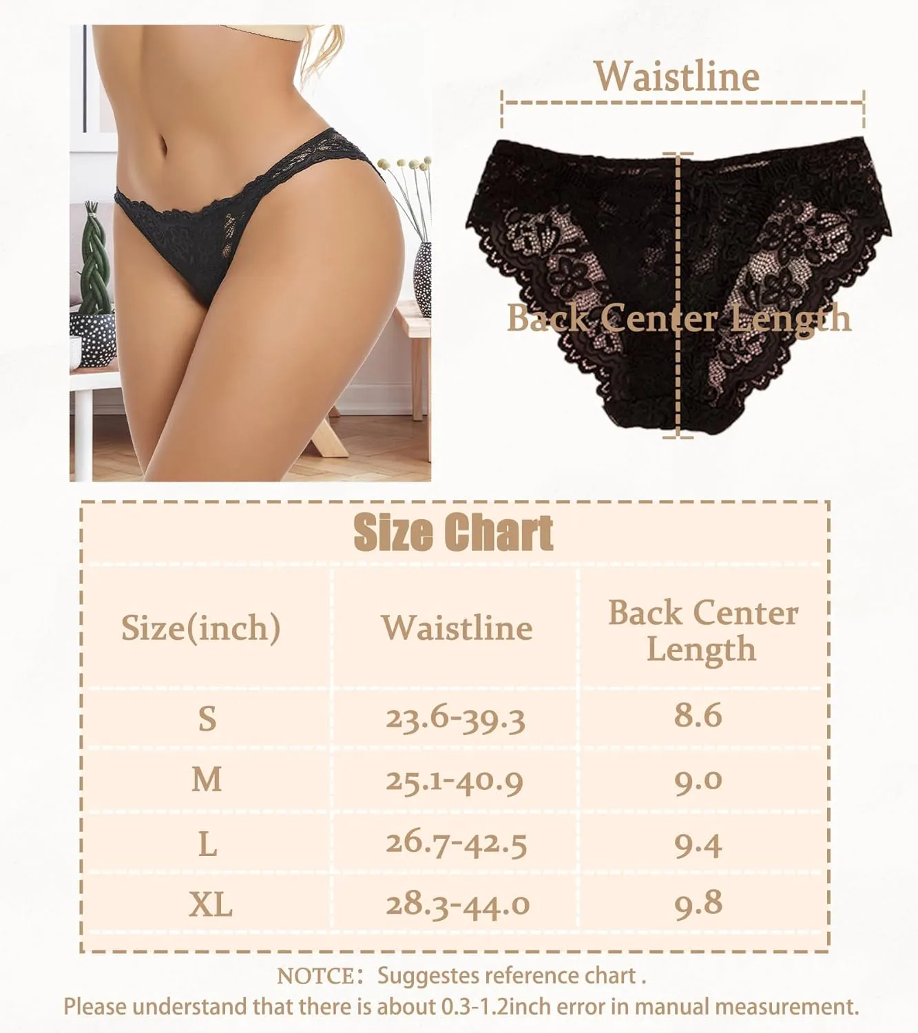Hibluco Women Lace Underwear Sexy Breathable Hipster Stretch Panties Bikinis