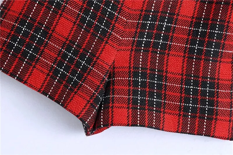 HIGH WAIST CHECK SHORTS