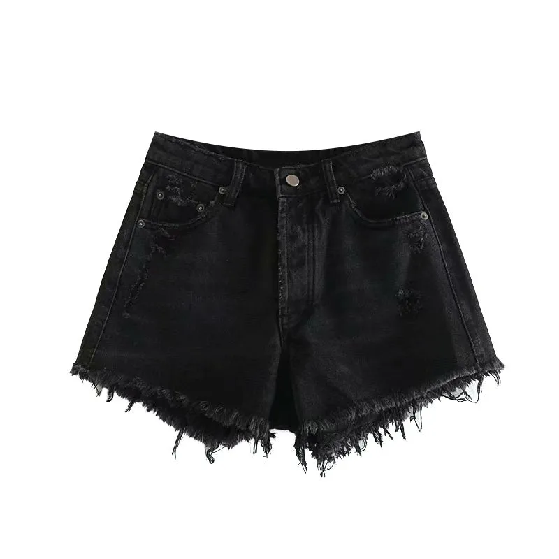 HIGH WAIST DENIM SHORTS