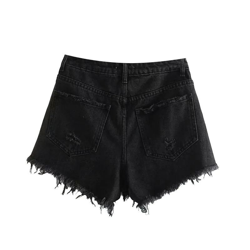 HIGH WAIST DENIM SHORTS