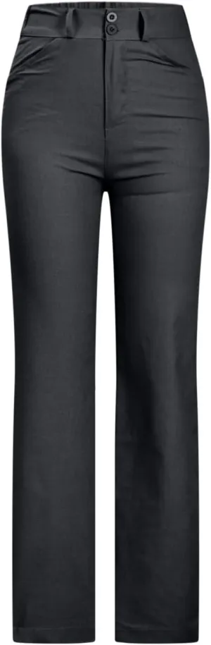 High Waist Pants for Women Business Casual Pants Regular Fit Stretch Pants Straight Leg Trousers with Pockets
