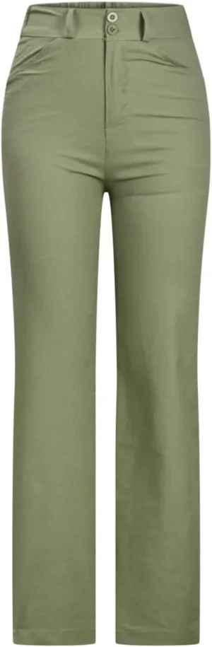 High Waist Pants for Women Business Casual Pants Regular Fit Stretch Pants Straight Leg Trousers with Pockets