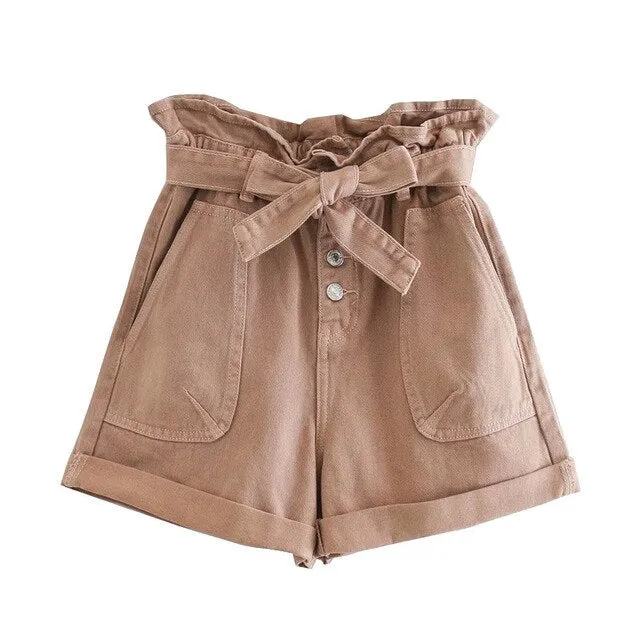 HIGH WAIST SHORTS WITH BELT