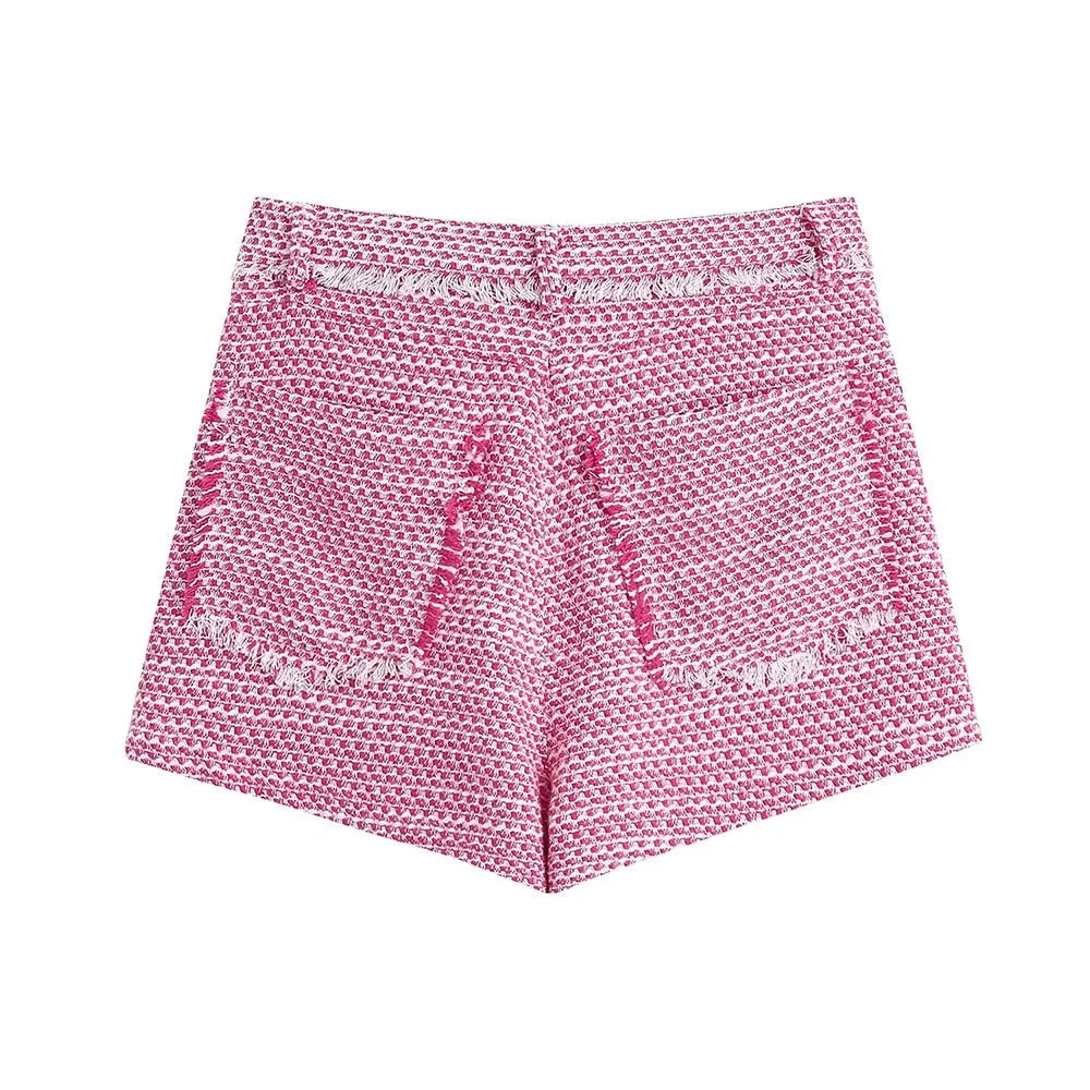 HIGH WAIST TWEED SHORTS
