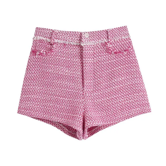 HIGH WAIST TWEED SHORTS