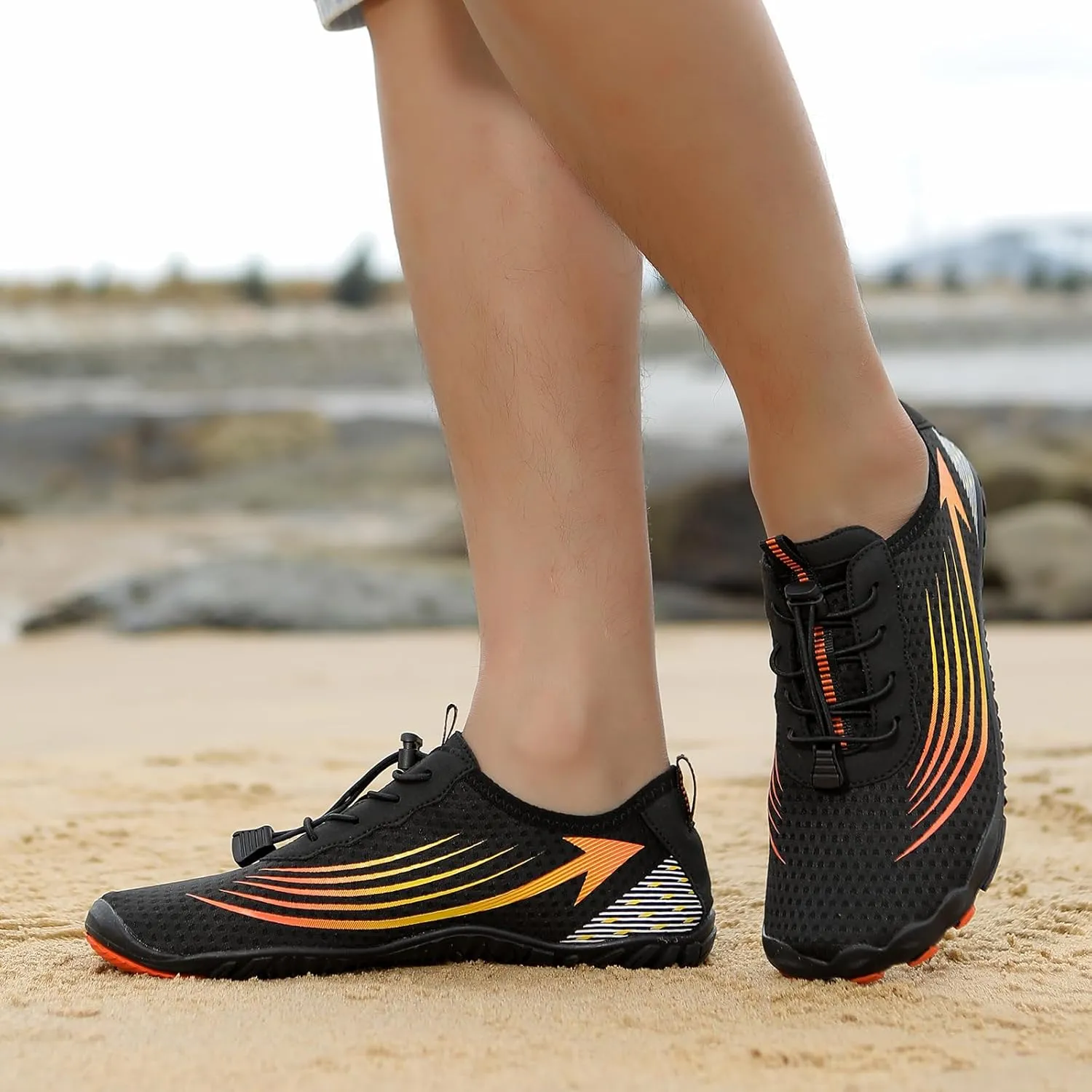 Hike Barefoot Footwear Womens Men Unisex Breathable & Non-Slip Athletic Wide Toe Water Shoes Hiking Swim Outdoor Beach Quick-Dry Aqua Pool Socks Surfing Exercise Adult Sock River Lake Kayaking