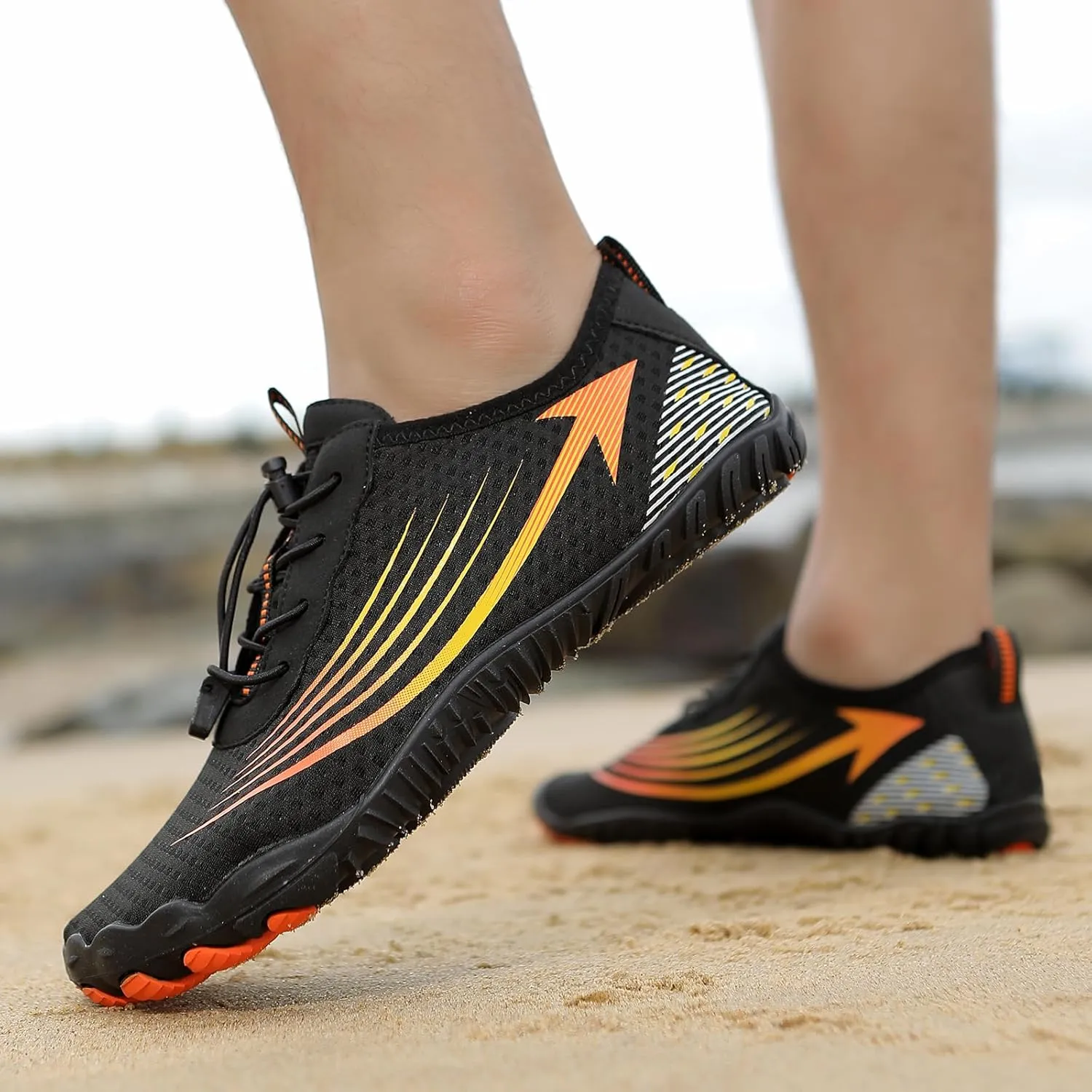 Hike Barefoot Footwear Womens Men Unisex Breathable & Non-Slip Athletic Wide Toe Water Shoes Hiking Swim Outdoor Beach Quick-Dry Aqua Pool Socks Surfing Exercise Adult Sock River Lake Kayaking
