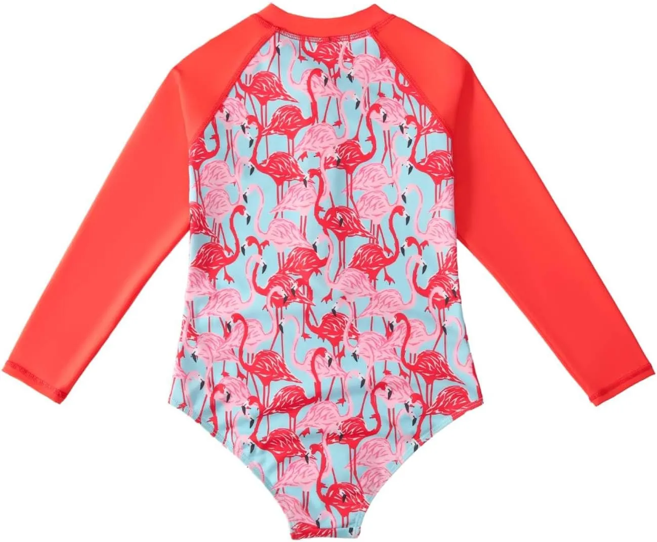HILEELANG Little Girls Long Sleeve Rash Guard Swimsuit Sun Protection Half Zip One Piece Bathing Suit 3-10 Years