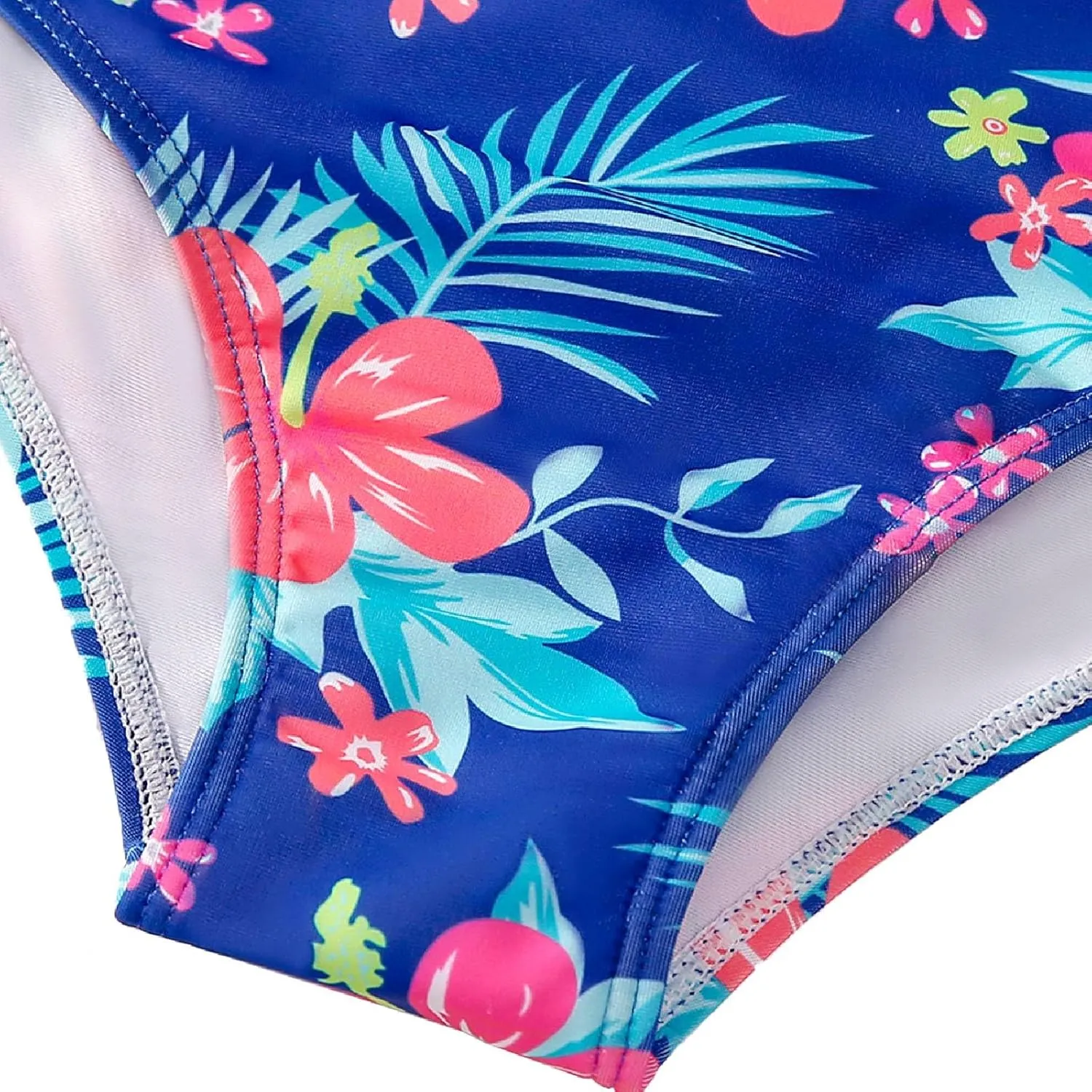HILEELANG Little Girls Long Sleeve Rash Guard Swimsuit Sun Protection Half Zip One Piece Bathing Suit 3-10 Years