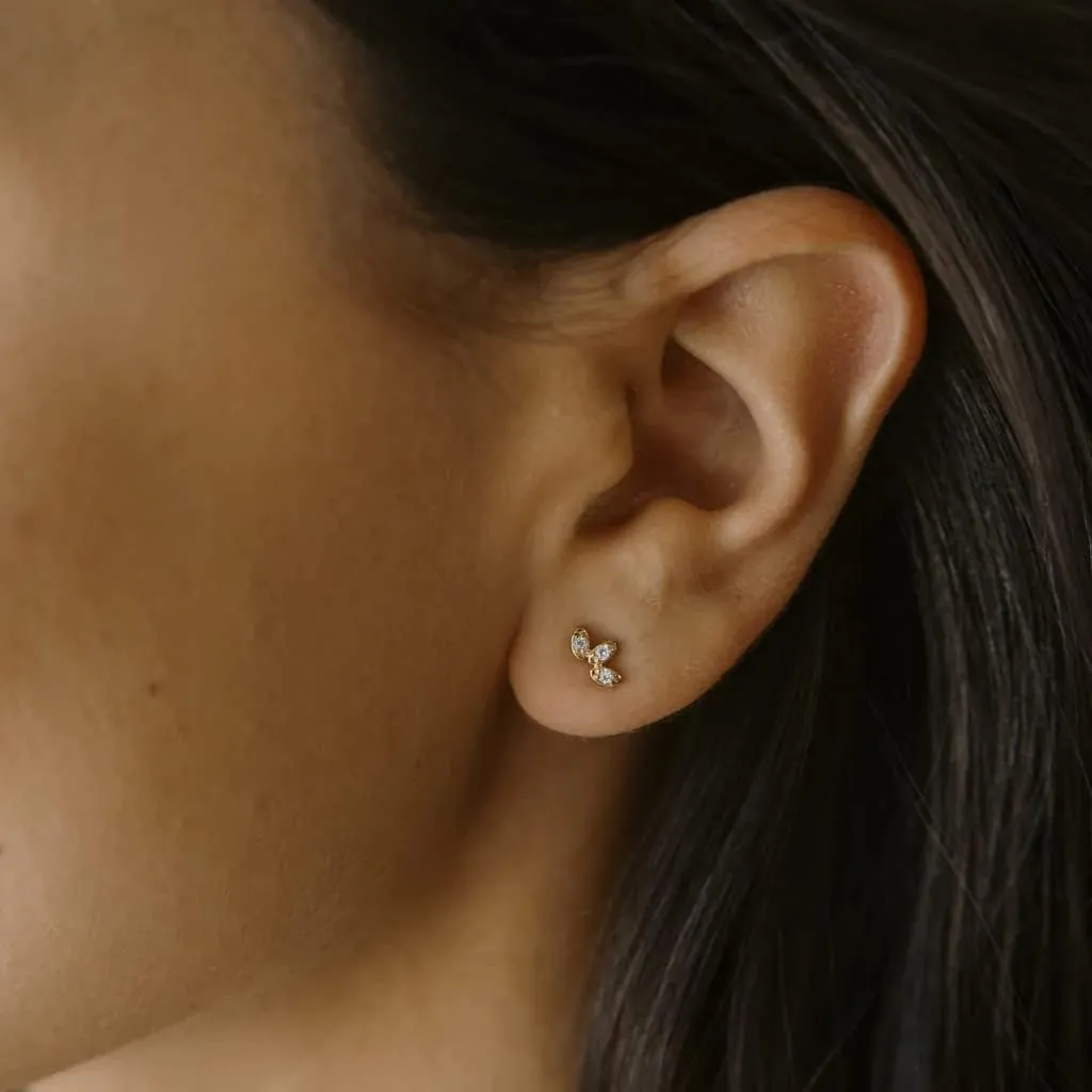 HONEYCAT Crystal Lotus Studs in Gold, Rose Gold, or Silver | Minimalist, Delicate Jewelry