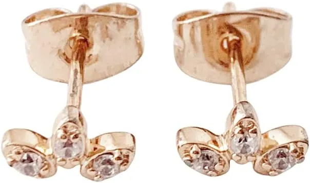 HONEYCAT Crystal Lotus Studs in Gold, Rose Gold, or Silver | Minimalist, Delicate Jewelry