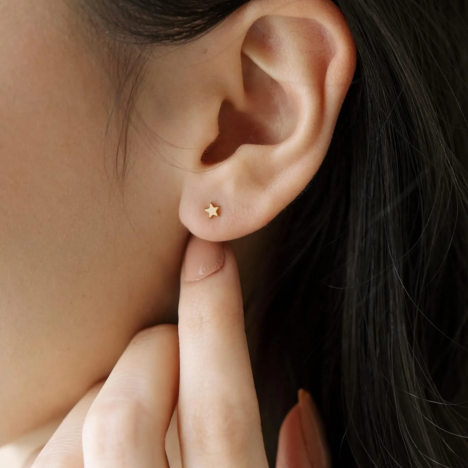 HONEYCAT Mini Star Stud Earrings in Gold, Rose Gold, or Silver | Minimalist, Delicate Jewelry