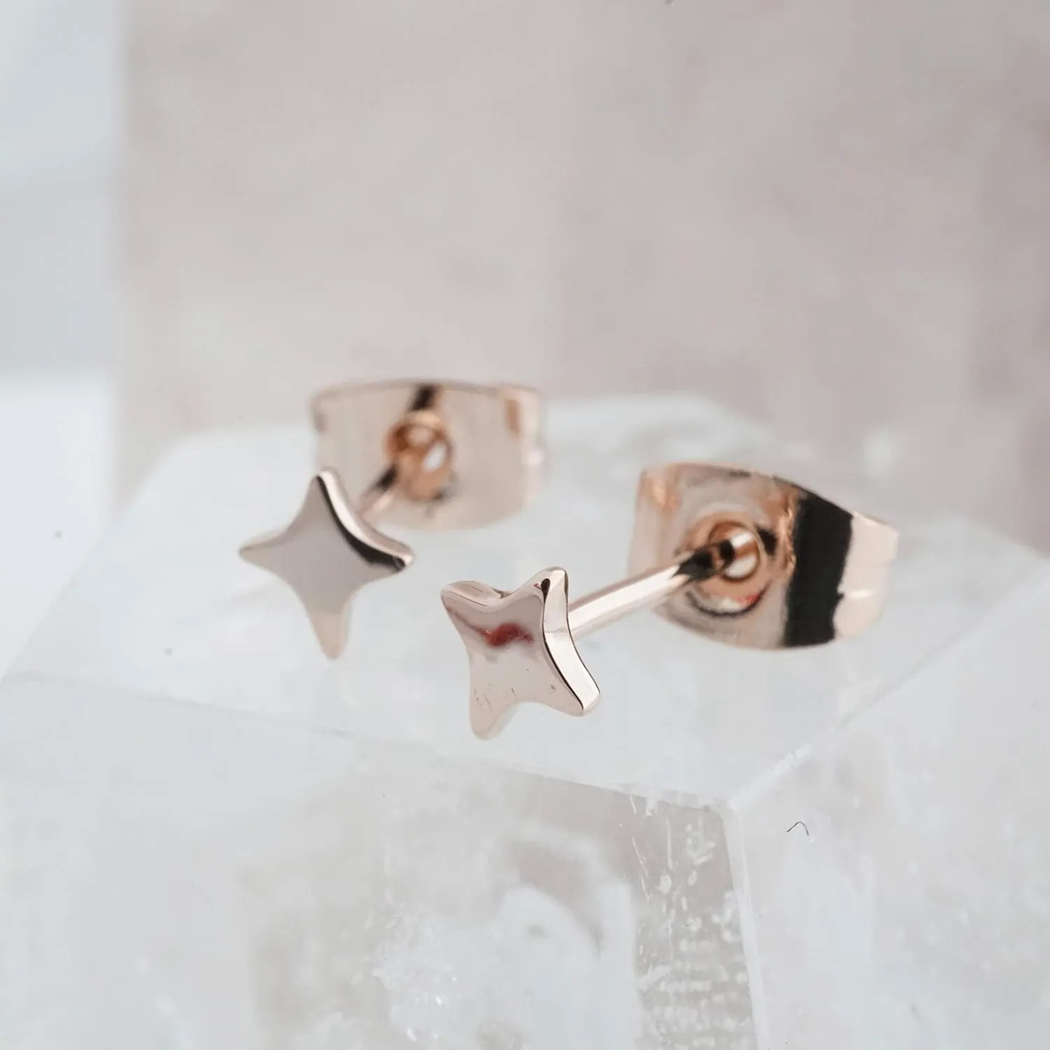 HONEYCAT Origami Starburst Stud Earrings in Gold, Rose Gold, or Silver | Minimalist, Delicate Jewelry