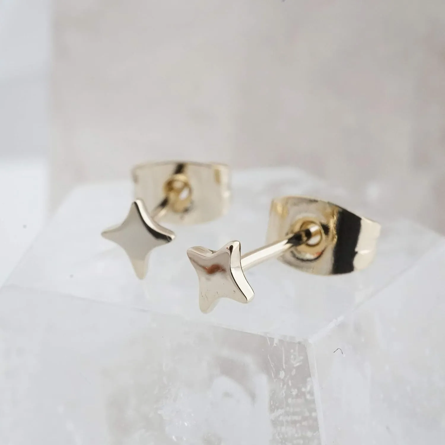 HONEYCAT Origami Starburst Stud Earrings in Gold, Rose Gold, or Silver | Minimalist, Delicate Jewelry