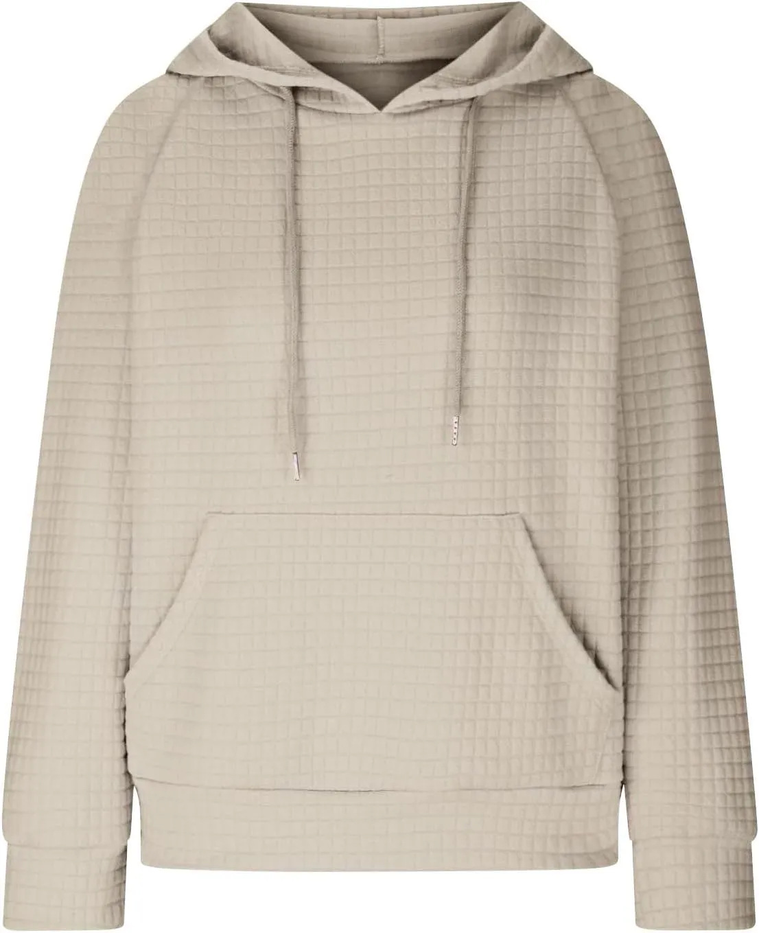 Hoodies for Women Long Sleeve Waffle Knit Sweatshirt Oversized Drawstring Hoodie Loose Hoodie Sweatshirt with Pocket