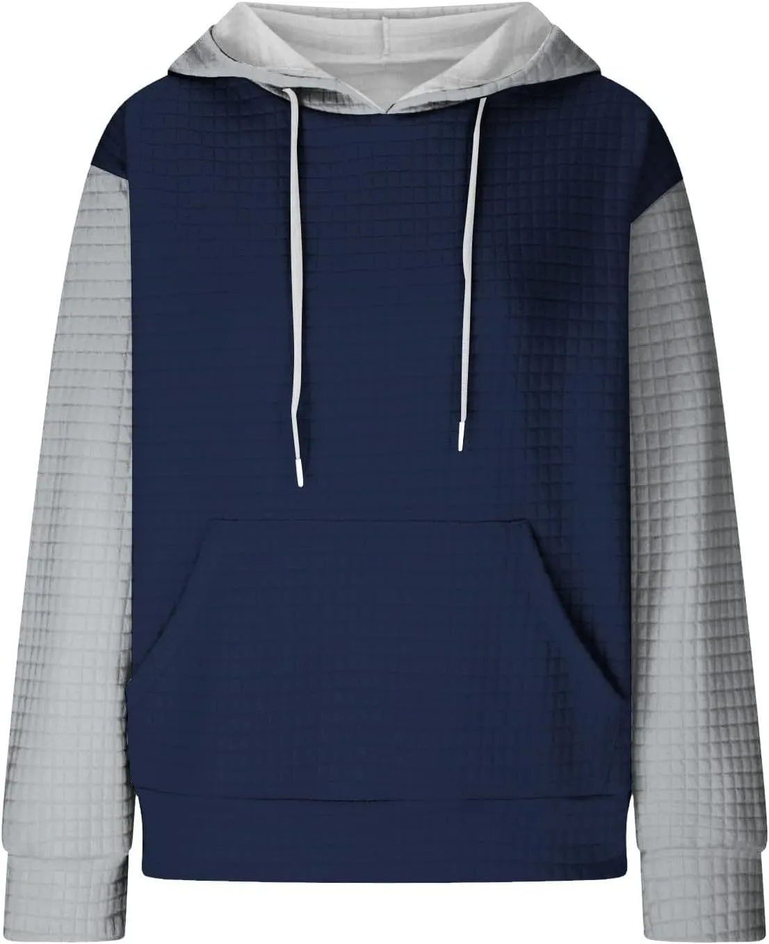 Hoodies for Women Long Sleeve Waffle Knit Sweatshirt Oversized Drawstring Hoodie Loose Hoodie Sweatshirt with Pocket