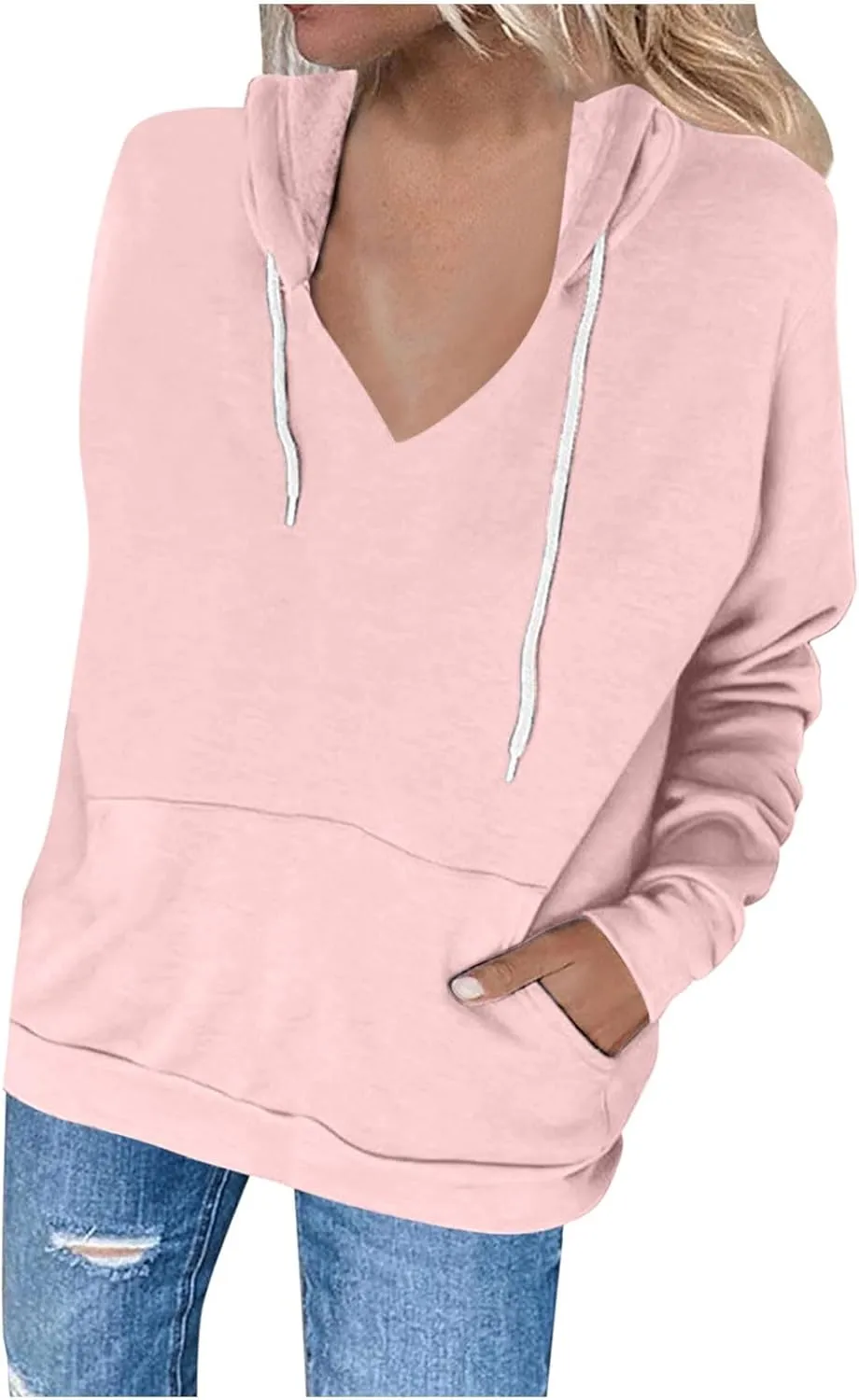 Hoodies Sweatshirts for Women Long Sleeve Shirts Zip Up Fleece Hoodie Jacket Fall Clothes Top with Pocket 2024