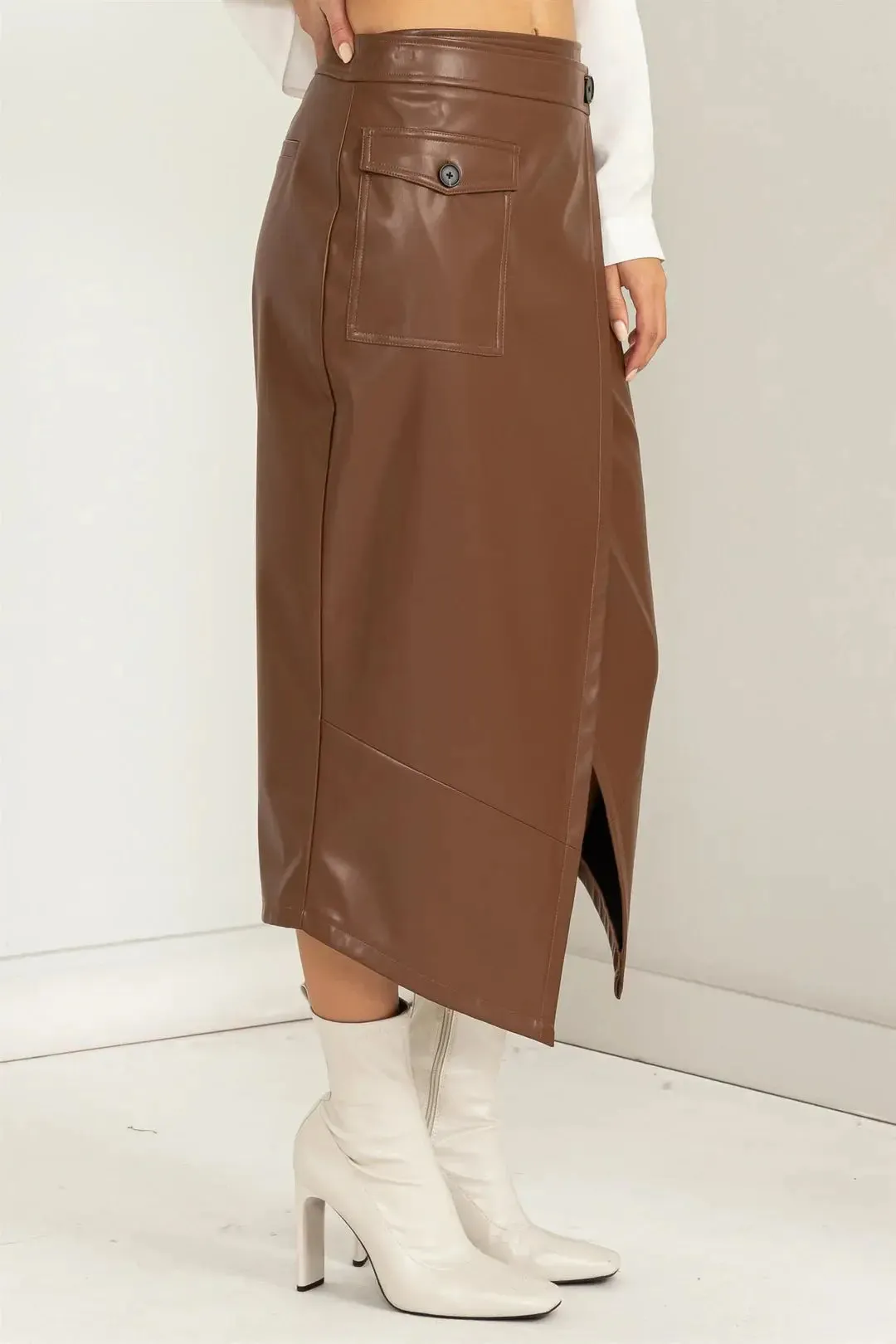 Hyfive Inc. Love Vibes High-Waisted Wrap Midi Skirt  Chic & Trendy Statement Piece