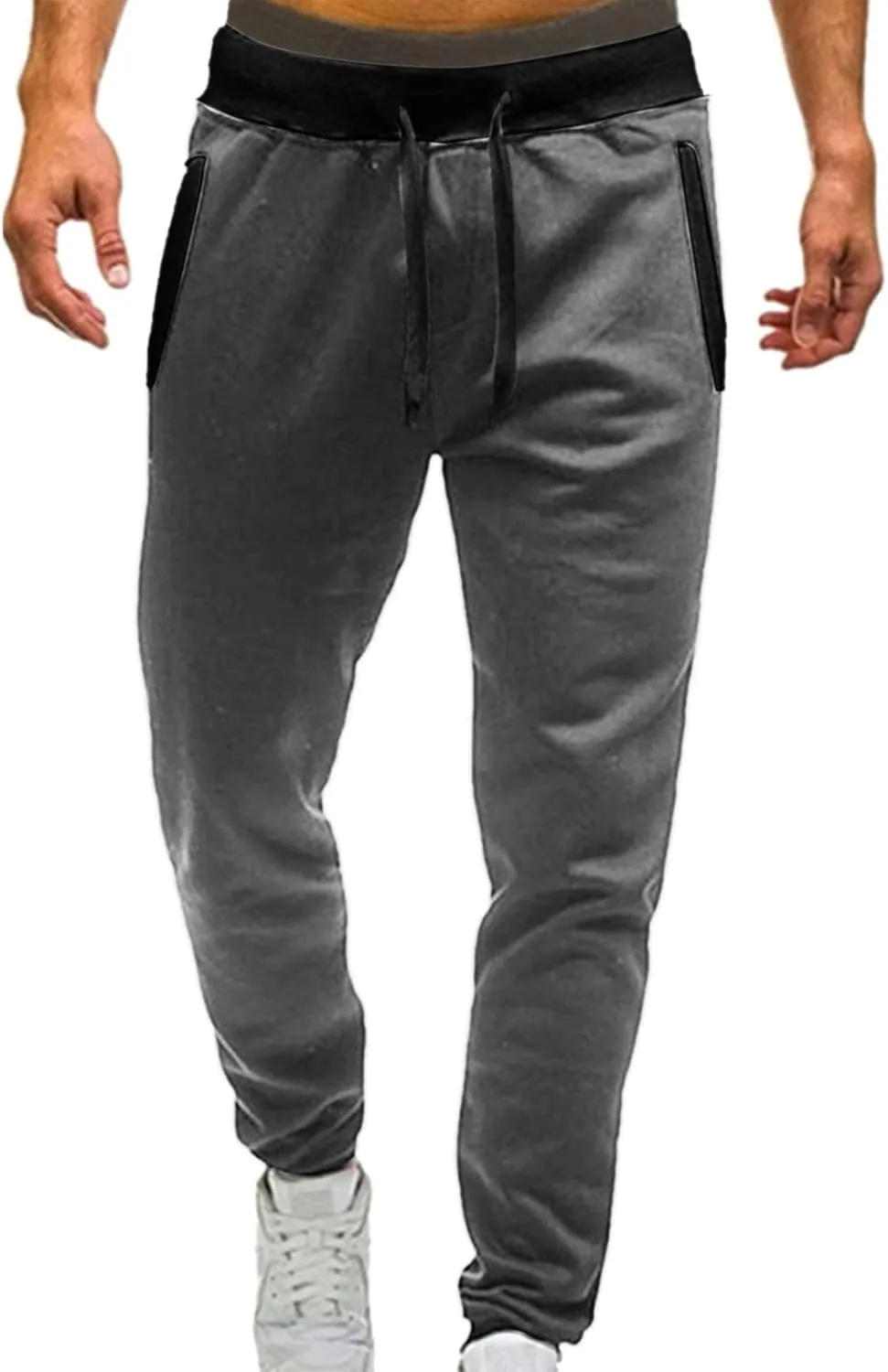 Joggers for Men Elastic Waist Baggy Plus Size Sweatpants Lightweight Stretch Workout Athletic Pants Casual Drawstring Trouser