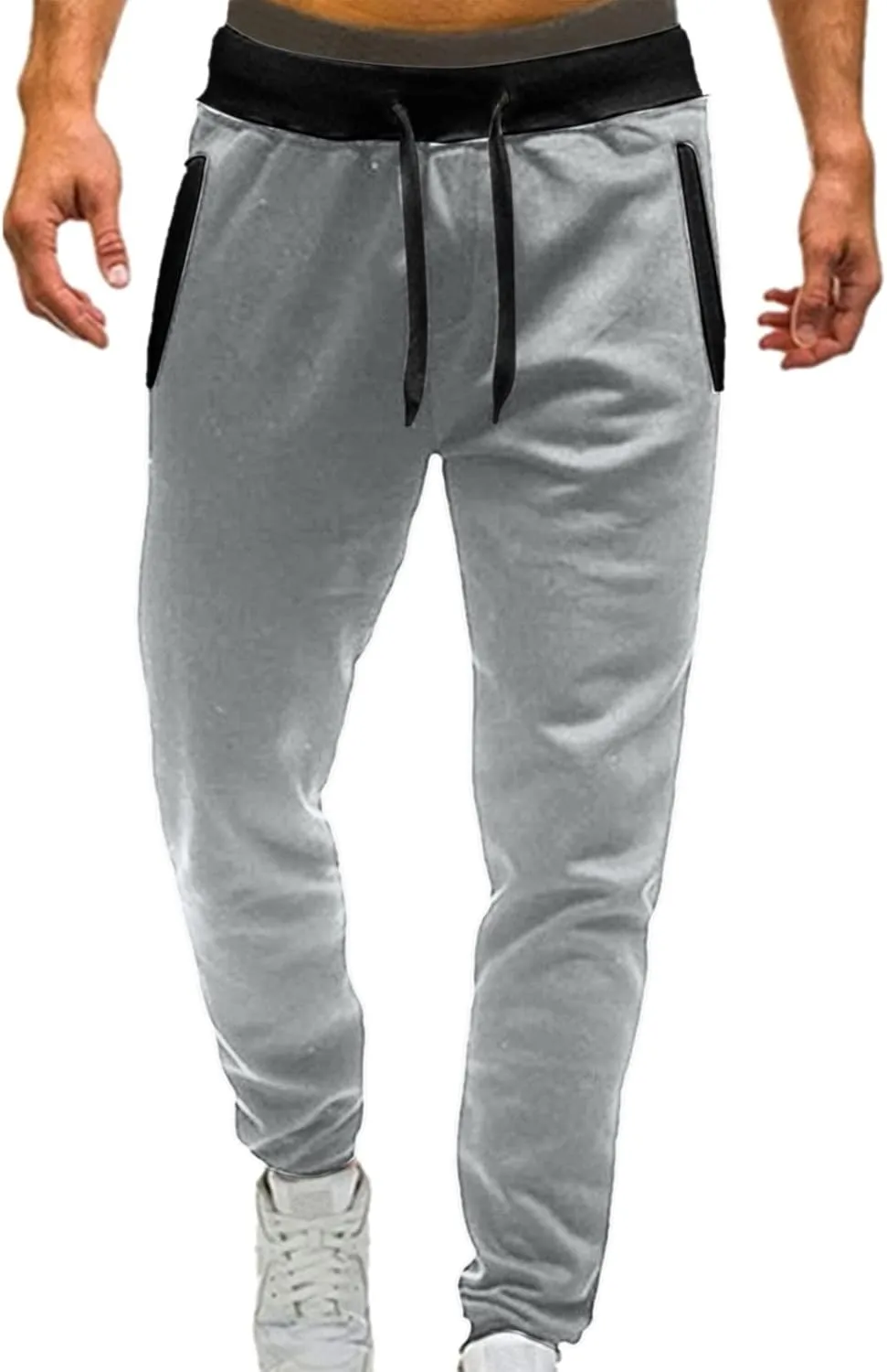 Joggers for Men Elastic Waist Baggy Plus Size Sweatpants Lightweight Stretch Workout Athletic Pants Casual Drawstring Trouser
