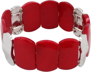 Jules D.Chunky Beaded Bracelets Colorful Natural Shell Stretch Bracelets Rectangle Boho Bracelets for Women