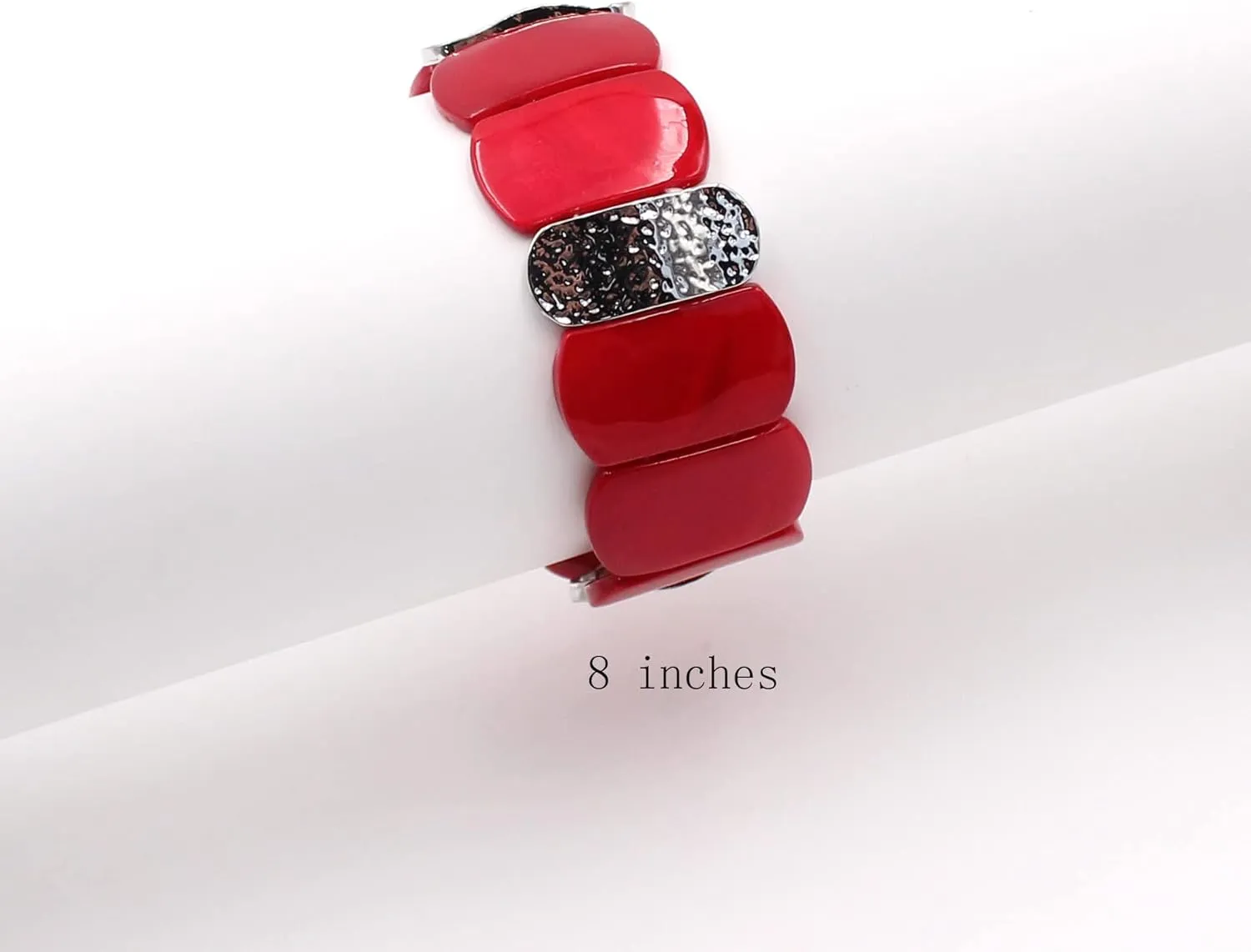 Jules D.Chunky Beaded Bracelets Colorful Natural Shell Stretch Bracelets Rectangle Boho Bracelets for Women