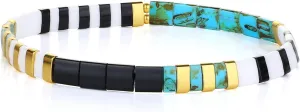 KELITCH Beach Stretch Bracelets Colorful Tila Beaded Bracelets Handmade Fashion Bracelets For Women