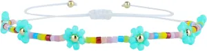 KELITCH Charm Flower Bracelets Candy Colors Beaded Bracelets Women Friendship Strand Bracelets - Green 63B