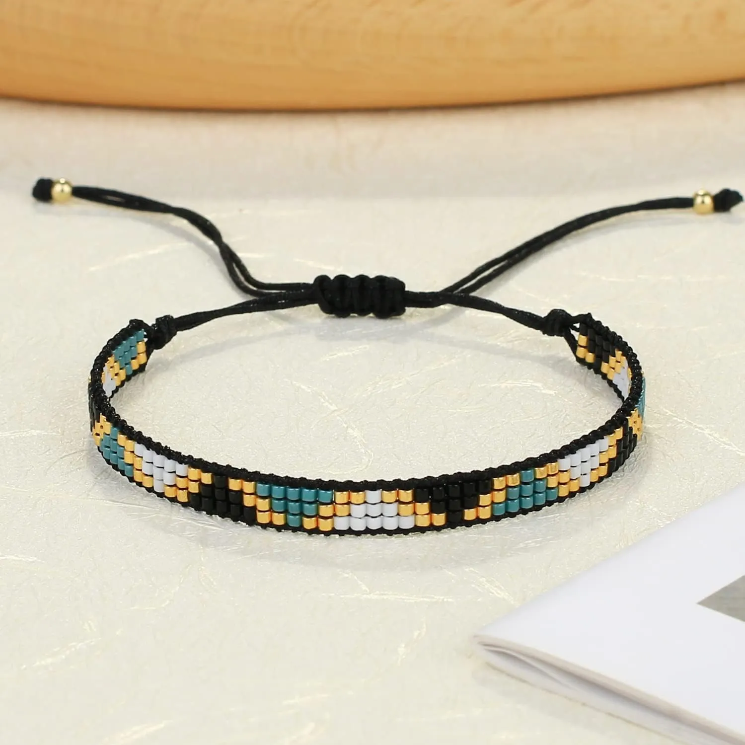 KELITCH Clear Miyuki Beaded Bracelets Handmade Friendship Strand Bracelets Charm Adjustment Bracelets Jewelry For Women