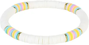 KELITCH Fashion Stretch Bracelets Rainbow Color Heishi Beads Bracelets Handmade Friendship Bracelets for Women