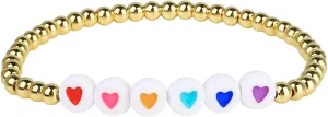 KELITCH Gold Beads Stretch Bracelets Colorful Miyuki Friendship Bracelets Handmade Beach Bracelets Bangle